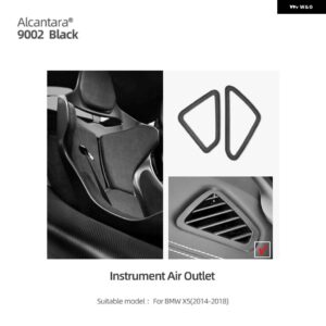 BMW アルカンターラ インテリア トリム X5 F15 2014-2018 計器 ダッシュボード サイドエアベント アウトレット ステッカー M スポーツカー - Classic Black