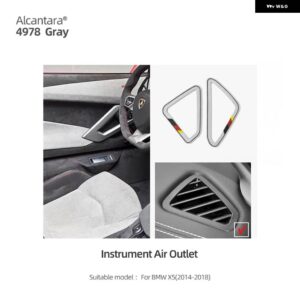 BMW アルカンターラ インテリア トリム X5 F15 2014-2018 計器 ダッシュボード サイドエアベント アウトレット ステッカー M スポーツカー - Alcantara Gray