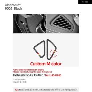 BMW アルカンターラ インテリア トリム X5 F15 2014-2018 計器 ダッシュボード サイドエアベント アウトレット ステッカー M スポーツカー - custom m logo