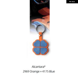 BMW アルカンターラ車リモートキーカバー ケースシェルフォブ ミニクーパー S ONE JCW R60 R55 R56 R57 R59 クラブマンカントリーマンキーホルダー - keychain Orange Blue