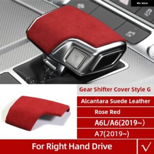アウディ アルカンターララップ ギアシフト ノブ ABS カバー ステッカー A4 A5 A6 A7 Q5 Q7 インテリア トリム モールディング カー - G Red RHD