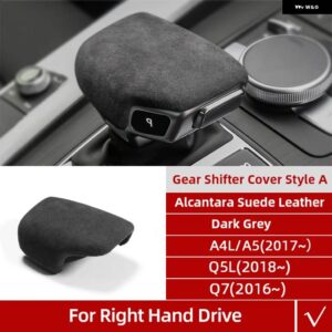 アウディ アルカンターララップ ギアシフト ノブ ABS カバー ステッカー A4 A5 A6 A7 Q5 Q7 インテリア トリム モールディング カー - A Gray RHD