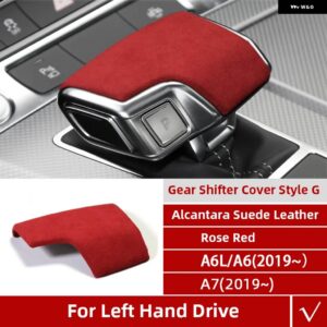 アウディ アルカンターララップ ギアシフト ノブ ABS カバー ステッカー A4 A5 A6 A7 Q5 Q7 インテリア トリム モールディング カー - G Red LHD