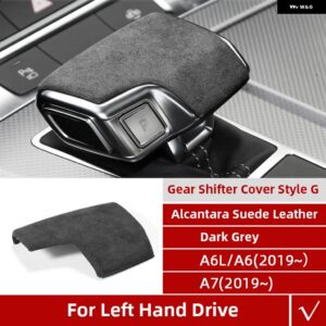 アウディ アルカンターララップ ギアシフト ノブ ABS カバー ステッカー A4 A5 A6 A7 Q5 Q7 インテリア トリム モールディング カー - G Gray LHD