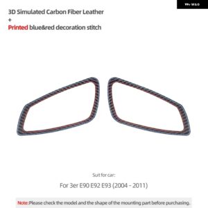 BMW ドアプルハンドルパネル トリム フレーム E90 E92 E93シリーズ 3 アルカンターラ 車内 M パフォーマンス ステッカー - Carbon Leather 2PC