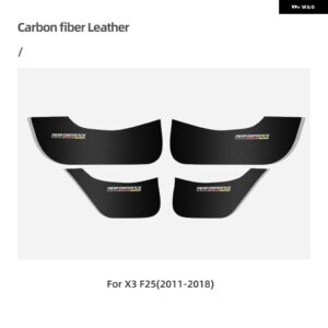 BMW 4個 PVC レザー ドアアンチキック ステッカー ドアサイドエッジフィルム F15 F16 F25 F26 E84 E70 インテリア - X3 F25 2011-2018