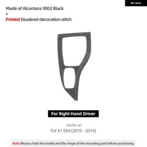 BMW カーボン X1 E84 2010-2014 センターコンソール ギアシフト パネル カバー トリム パフォーマンス ステッカー インテリア - 9002 Black RHD