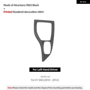 BMW カーボン X1 E84 2010-2014 センターコンソール ギアシフト パネル カバー トリム パフォーマンス ステッカー インテリア - 9002 Black LHD