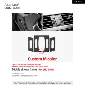 BMW フロントエアベント パネル トリム カバー ステッカー E60 5シリーズ 2005-2011 M PERFORMANC エアコンアウトレットフレームアルカンターラ - custom m logo