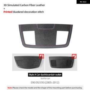 BMW リアエアコンアウトレットパネル 3シリーズ E90 E92 E93 2005-2012 3シリーズ インテリア トリム カバー ステッカー - A CARBON