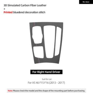 BMW X5 X6 F15 F16 2013-2017 アルカンターラ ギアシフト パネル カバー トリム パフォーマンス ステッカー カースタイリング インテリア - Carbon Leather RHD