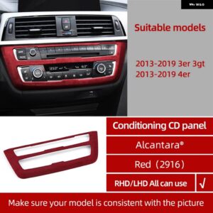 BMW アルカンターララップ F30 F32 F33 F34 F36 325I 3 4シリーズセンターコンソール CD パネル カバー トリム ステッカー カー - Alcantara Red Wine