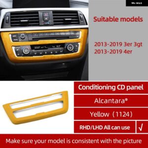 BMW アルカンターララップ F30 F32 F33 F34 F36 325I 3 4シリーズセンターコンソール CD パネル カバー トリム ステッカー カー - Alcantara 1124
