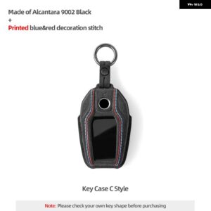 BMW キーケースカバー アルカンターラ E90 E92 E93 G20 F10 E60 X1 X2 1 2 3 4 5 6 7シリーズキーホルダー モールド - Case C