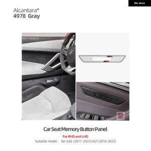 BMW カーシート メモリーボタン フレームトリム カバー G30 G38 5GT 6GTシリーズ 2022-2017 シート 調整 スイッチ パネル ステッカー - 4978 Gray logo