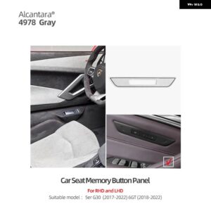 BMW カーシート メモリーボタン フレームトリム カバー G30 G38 5GT 6GTシリーズ 2022-2017 シート 調整 スイッチ パネル ステッカー - 4978 gray