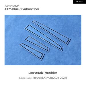 アウディ アルカンターラ A3 8Y A3L ドアボード オーディオ サウンドスピーカーカバー パネル トリム ステッカー カーボン インテリア - ALCANTARA Blue