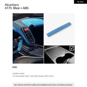 テスラ シャントハブセンターコンソール 充電ドッキングカバー ABS モデル 3 Y 2017-2023 アルカンターラトリム 製 インテリア - 4175 blue