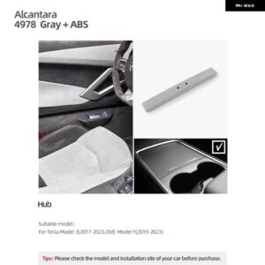 テスラ シャントハブセンターコンソール 充電ドッキングカバー ABS モデル 3 Y 2017-2023 アルカンターラトリム 製 インテリア - 4978 gray