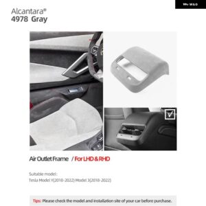 テスラ アルカンターララップモデル 3 Y 2018-2023 リアエアベント アウトレットパネルトリム フレーム抗キックカバー インテリア - 4978 part A