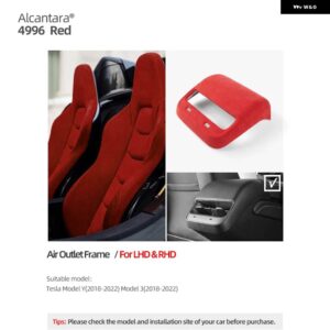 テスラ アルカンターララップモデル 3 Y 2018-2023 リアエアベント アウトレットパネルトリム フレーム抗キックカバー インテリア - 4996 part A