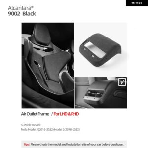 テスラ アルカンターララップモデル 3 Y 2018-2023 リアエアベント アウトレットパネルトリム フレーム抗キックカバー インテリア - 9002 part A