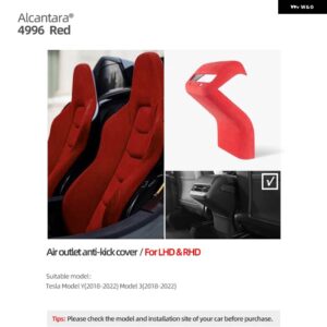 テスラ アルカンターララップモデル 3 Y 2018-2023 リアエアベント アウトレットパネルトリム フレーム抗キックカバー インテリア - 1 SET 4996