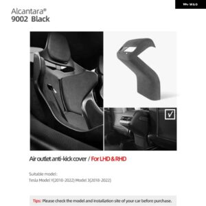 テスラ アルカンターララップモデル 3 Y 2018-2023 リアエアベント アウトレットパネルトリム フレーム抗キックカバー インテリア - 1 SET 9002