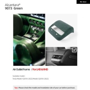 テスラ アルカンターララップモデル 3 Y 2018-2023 リアエアベント アウトレットパネルトリム フレーム抗キックカバー インテリア - 9073 part A