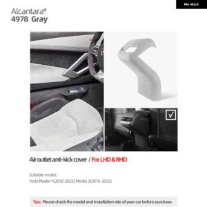 テスラ アルカンターララップモデル 3 Y 2018-2023 リアエアベント アウトレットパネルトリム フレーム抗キックカバー インテリア - 1 SET 4978