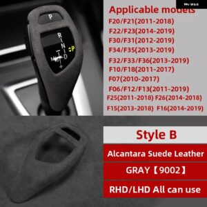 BMW カーラップ ABS ギアシフト ノブカバー アルカンターラ ステッカー F30 F34 F20 F21 F10 F07 F15 F16 F25 F26 インテリア - Style B Gray