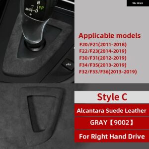 BMW カーラップ ABS ギアシフト ノブカバー アルカンターラ ステッカー F30 F34 F20 F21 F10 F07 F15 F16 F25 F26 インテリア - Style C Gray RHD