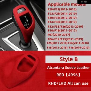 BMW カーラップ ABS ギアシフト ノブカバー アルカンターラ ステッカー F30 F34 F20 F21 F10 F07 F15 F16 F25 F26 インテリア - style B Red