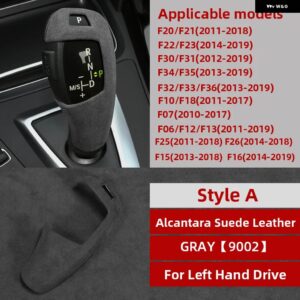 BMW カーラップ ABS ギアシフト ノブカバー アルカンターラ ステッカー F30 F34 F20 F21 F10 F07 F15 F16 F25 F26 インテリア - Style A Gray LHD