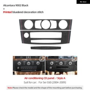 BMW センターコンソール CD パネル トリム E60シリーズ 5 2004-2009 アルカンターラ フレームパフォーマンス ステッカー インテリア - Alcantara Suede A