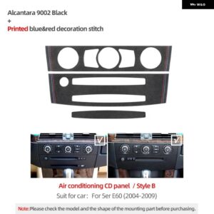 BMW センターコンソール CD パネル トリム E60シリーズ 5 2004-2009 アルカンターラ フレームパフォーマンス ステッカー インテリア - Alcantara Suede B
