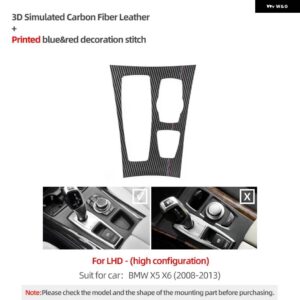BMW ギアシフター パネル トリム 収納ボックス フレーム X5 E70 X6 E71 アルカンターラ パフォーマンス ステッカー カー インテリア - Carbon Fiber LHD A