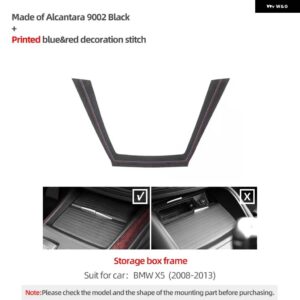BMW ギアシフター パネル トリム 収納ボックス フレーム X5 E70 X6 E71 アルカンターラ パフォーマンス ステッカー カー インテリア - Alcantara Suede X5