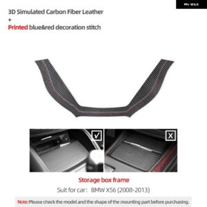 BMW ギアシフター パネル トリム 収納ボックス フレーム X5 E70 X6 E71 アルカンターラ パフォーマンス ステッカー カー インテリア - Carbon Fiber X6