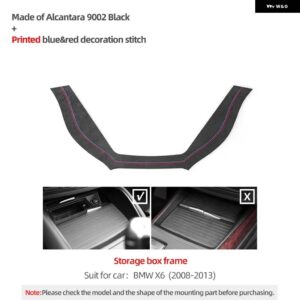 BMW ギアシフター パネル トリム 収納ボックス フレーム X5 E70 X6 E71 アルカンターラ パフォーマンス ステッカー カー インテリア - Alcantara Suede X6