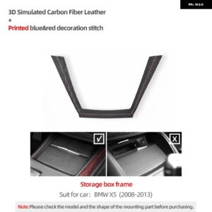 BMW ギアシフター パネル トリム 収納ボックス フレーム X5 E70 X6 E71 アルカンターラ パフォーマンス ステッカー カー インテリア - Carbon Fiber X5