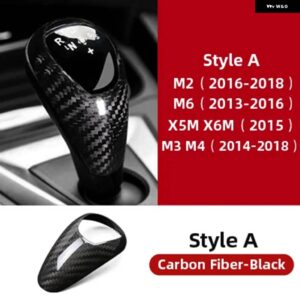 BMW ギアシフト ノブカバー カーボン ギアシフト シフター ステッカー M2 F87 M3 F80 M4 F82 M5 F83 F10 F85 X5M F86 X6M - Style A Black