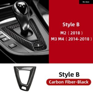 BMW ギアシフト ノブカバー カーボン ギアシフト シフター ステッカー M2 F87 M3 F80 M4 F82 M5 F83 F10 F85 X5M F86 X6M - Style B Black
