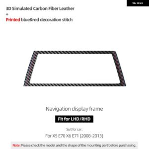 BMW X5 E70 X6 E71 2008-2013 アルカンターラ インテリア AC ボタン エアアウトレットナビゲーションフレームトリム ステッカー チューニング - Carbon Leather4