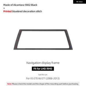 BMW X5 E70 X6 E71 2008-2013 アルカンターラ インテリア AC ボタン エアアウトレットナビゲーションフレームトリム ステッカー チューニング - 9002 BLACK5