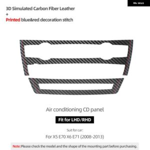 BMW X5 E70 X6 E71 2008-2013 アルカンターラ インテリア AC ボタン エアアウトレットナビゲーションフレームトリム ステッカー チューニング - Carbon Leather7