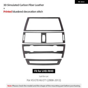 BMW X5 E70 X6 E71 2008-2013 アルカンターラ インテリア AC ボタン エアアウトレットナビゲーションフレームトリム ステッカー チューニング - Carbon Leather2