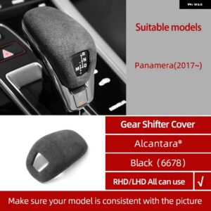 ポルシェ アルカンターラ パナメーラ 971 2017-2020 センターコンソール ギアシフト カバー インテリア トリム ステッカー カー - Alcantara 6678