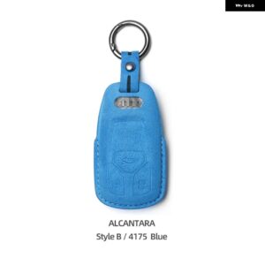 アウディ アルカンターラキーケースカバー シェル A1 A3 8P 8Y A4 A5 A6 C7 A7 S3 S7 S8 R8 Q2 Q3 Q5 Q7 Q8 SQ5 TT RS3 RS6 - Style B Blue