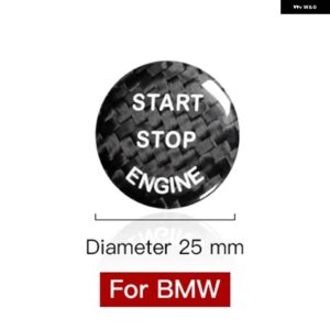 BMW カーボン ステッカー エンジン スタートストップボタン 装飾 カバー E90 E46 E39 E36 E60 F30 F10 E87 E53 E70 G30 X5 5シリーズ - Engine sticker black